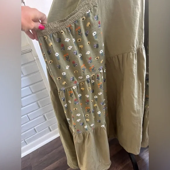 Daily Practice NEW‎ WITH TAGS Top Tier Utility Sweetheart Midi Dress small boho - Picture 4 of 11